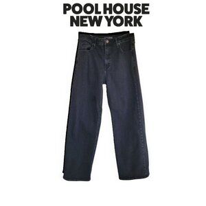 Pool House New York Black Straight Leg Jeans Medium Premium Minimal Denim Fit NY